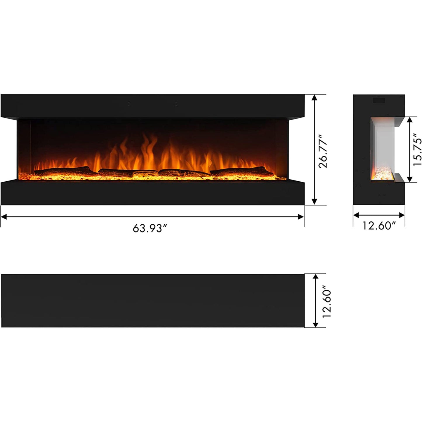 AuroraFlame Panorama Luxe Fireplace