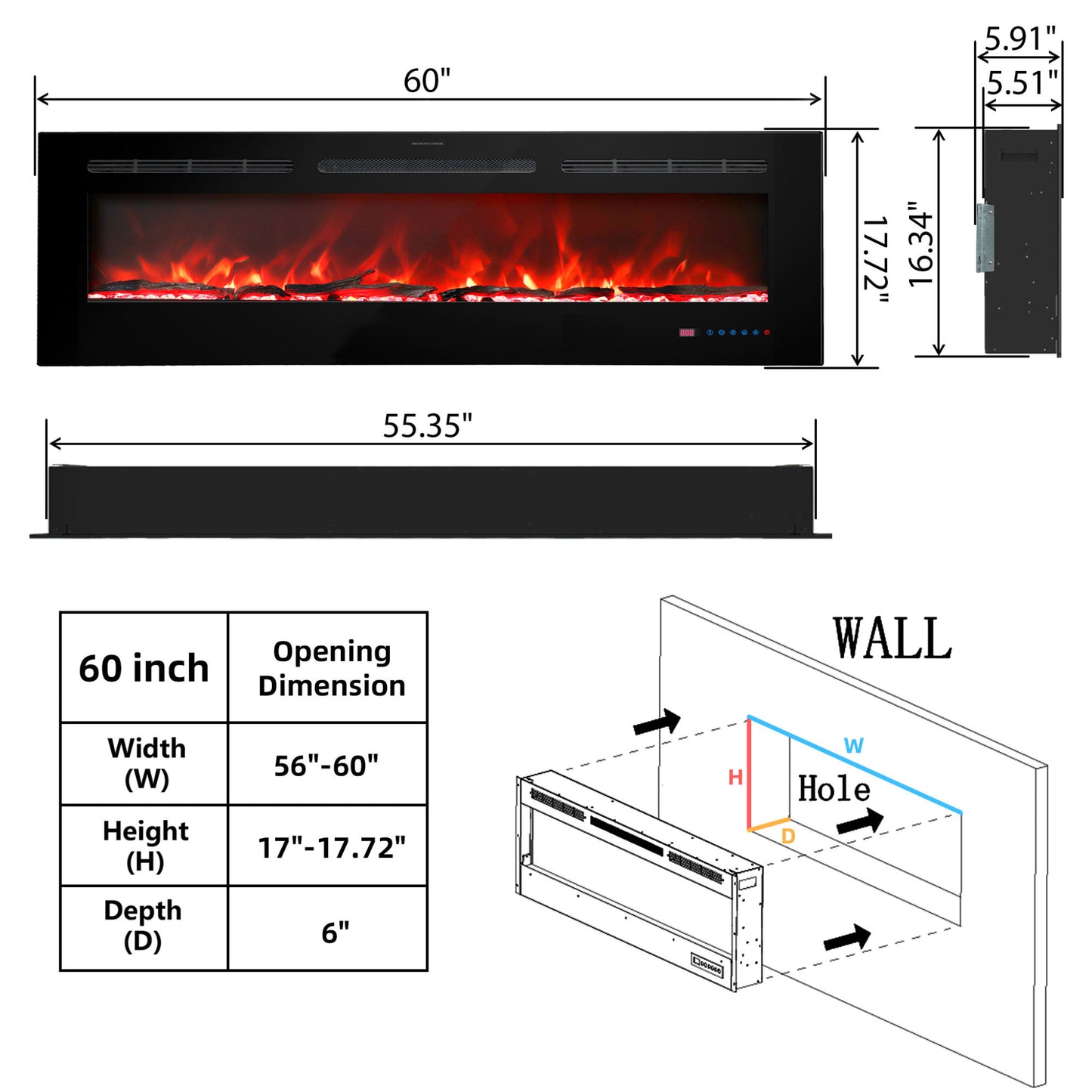 EmberGlow Prestige Digital Fireplace