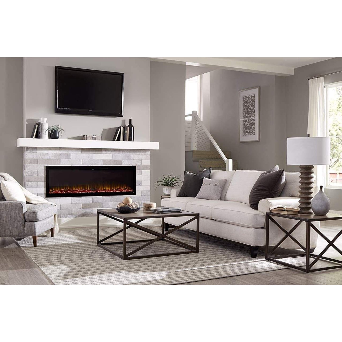 LuxeFlame CrystalView Wall Fireplace